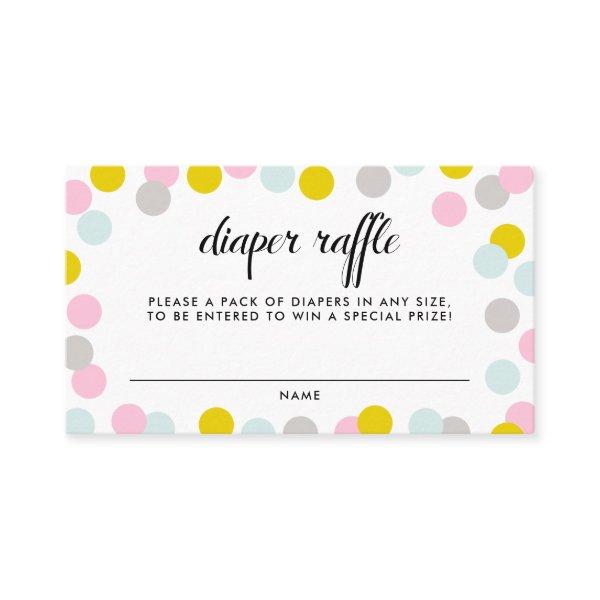 Colorful Pastel Confetti Dots Frame Diaper Raffle