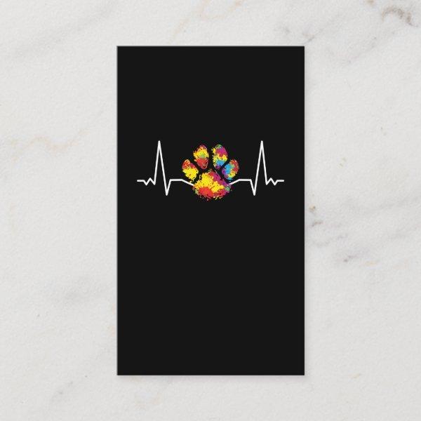 Colorful Paw Heartbeat Love Animals