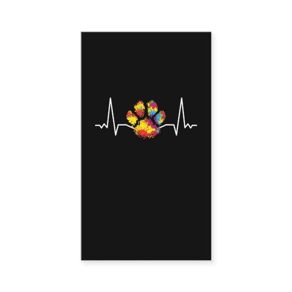 Colorful Paw Heartbeat Love Animals