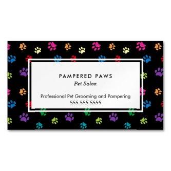 Colorful Paw Prints Professional Pet Salon  Magnet