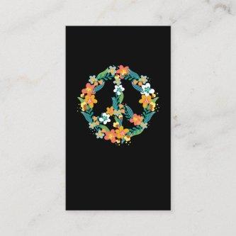 Colorful Peace Sign Flowers 60s 70s Hippie