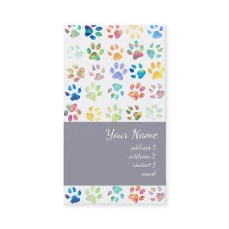 colorful pet paw prints pattern