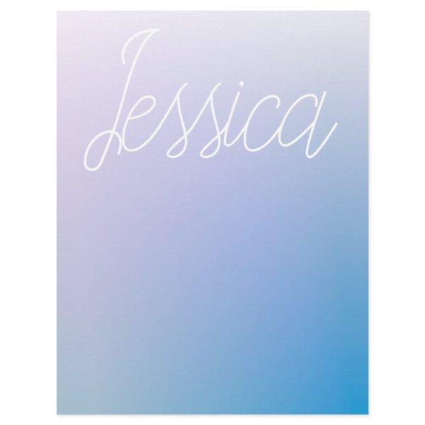 Colorful Purple Blue Ombre Gradients & Your Script Letterhead