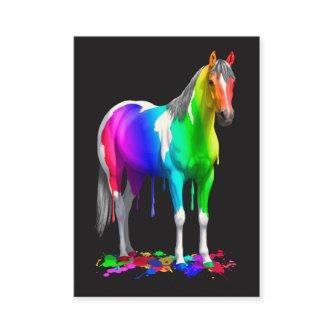 Colorful Rainbow Dripping Wet Paint Horse