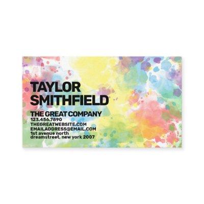Colorful Rainbow Paint Splatter Watercolor
