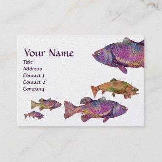 COLORFUL RAINBOW TROUT MONOGRAM, White Pearl