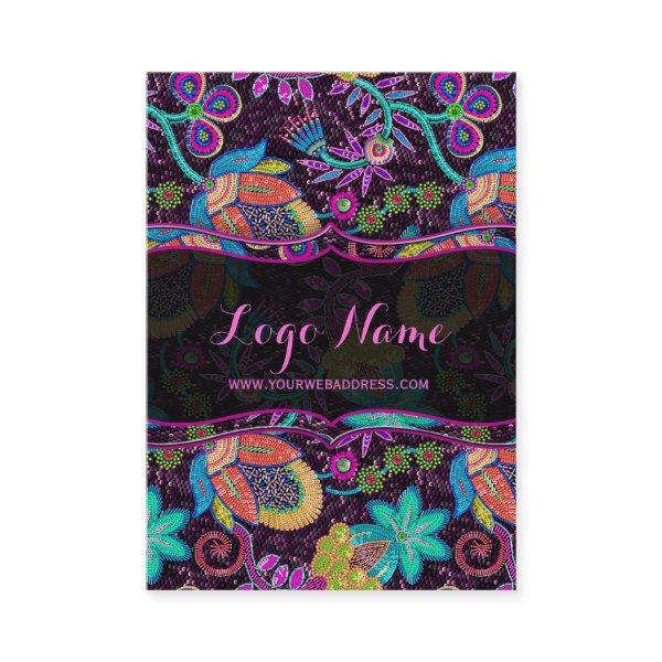 Colorful Retro Floral Pattern Faux Beads