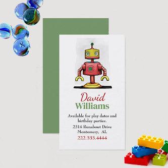 Colorful Robot Children Calling Card