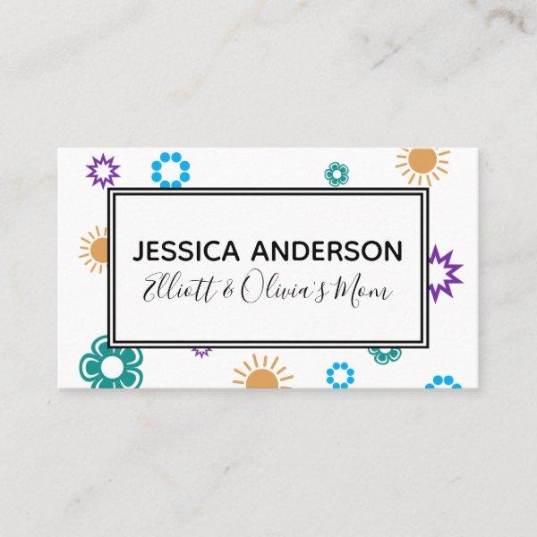 Colorful Shapes Mommy Playdate Calling Card
