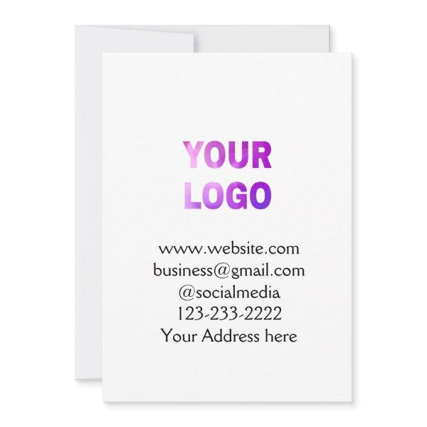 Colorful simple add your logo name text image invitation
