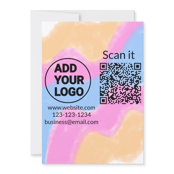 Colorful simple add your logo name text image invitation