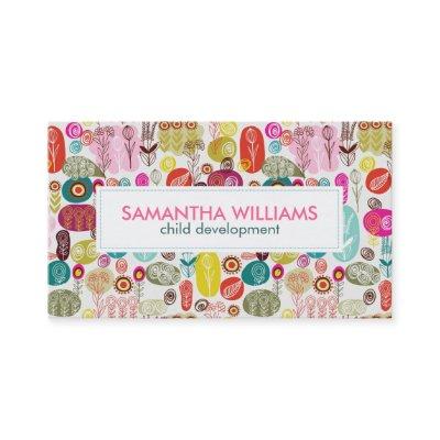 Colorful Simple Hand Drawn Cute Flowers Pattern