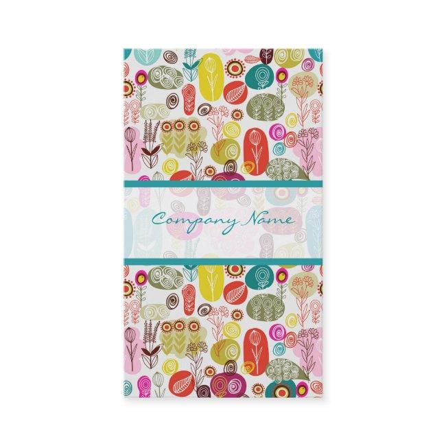 Colorful Simple Hand Drawn Retro Flowers Pattern 3