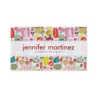 Colorful Simple Hand Drawn Retro Flowers Pattern 4