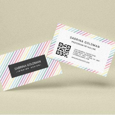 Colorful  soft unicorn Pastel Colors QR CODE