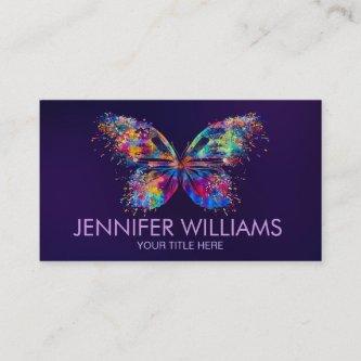 Colorful splatter paint butterfly