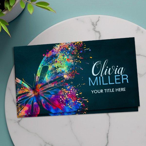 Colorful splatter paint butterfly