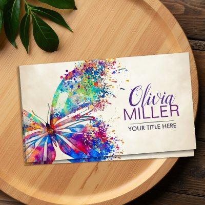 Colorful splatter paint butterfly