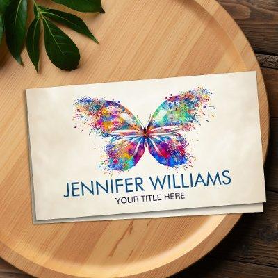 Colorful splatter paint butterfly