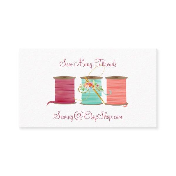 Colorful Spools of Ribbon Seamstress