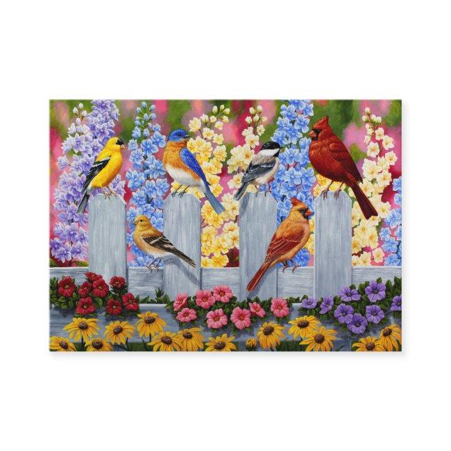 Colorful Spring Birds Garden Party