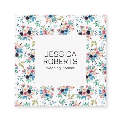 Colorful spring flowers pattern square business ca square