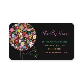 Colorful Spring Flowers Pop Tree Whimsical Chic