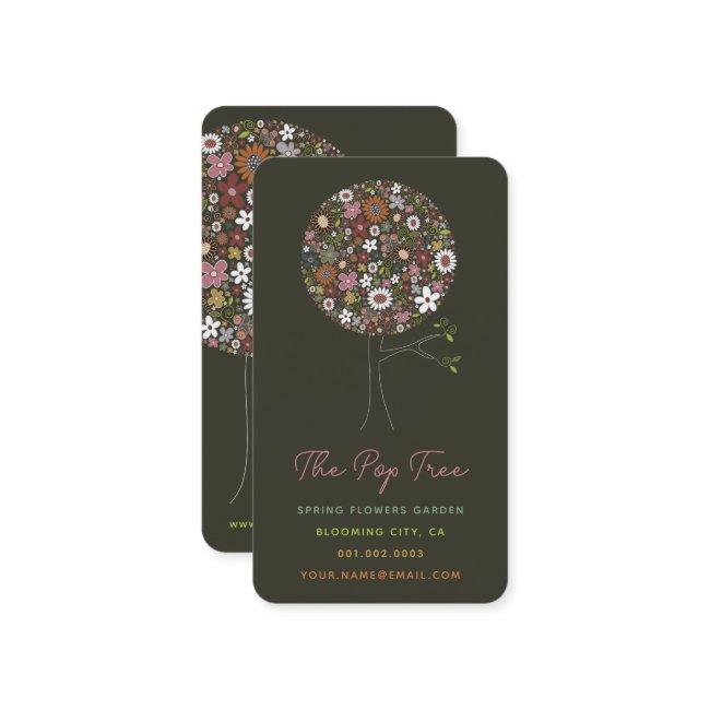 Colorful Spring Flowers Pop Tree Whimsical Chic