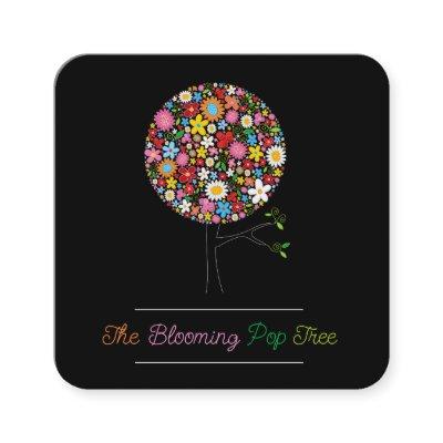 Colorful Spring Flowers Pop Tree Whimsical Chic Square