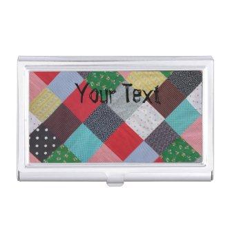 colorful squares of vintage style patchwork   case