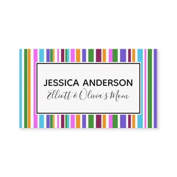 Colorful Stripes Mommy Playdate Calling Card