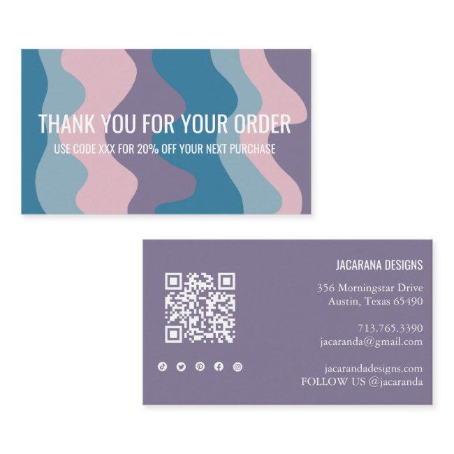 Colorful Stripes QR Code Social Media THANK YOU