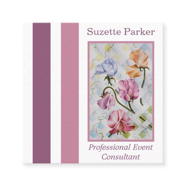 Colorful Sweet Pea Flowers Event Planner Square
