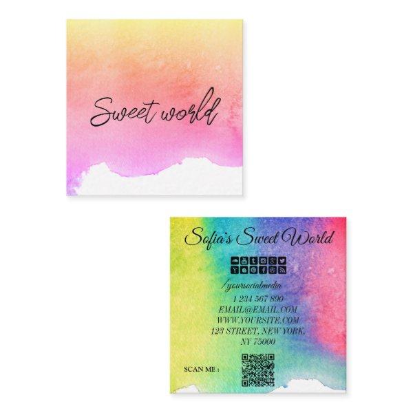 Colorful  Sweets Qr Code Modern Square Bus Square  Square