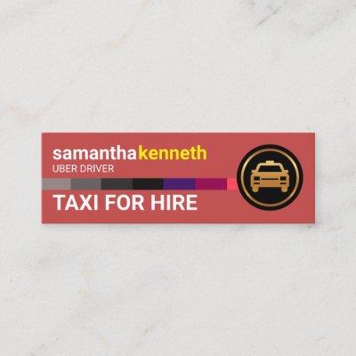 Colorful Taxi Stripe Route Pink Lady Taxi Driver Mini