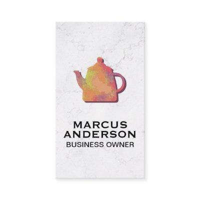 Colorful Teapot | White Marble