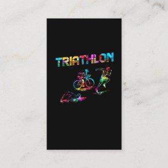Colorful Triathlon Swim Bike Run Athlete Sports