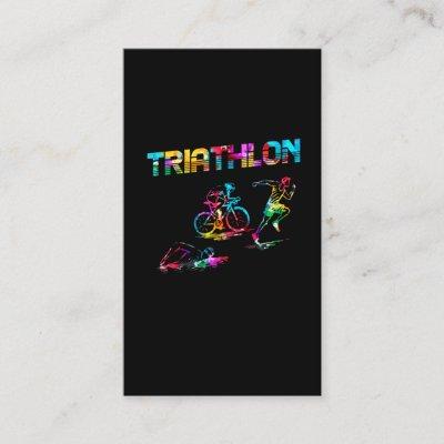 Colorful Triathlon Swim Bike Run Athlete Sports