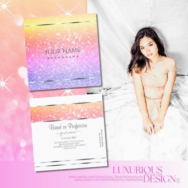 Colorful Unicorn Pastel Rainbow Glitter Lovely Square
