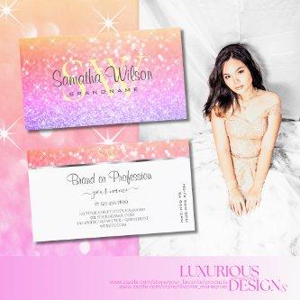 Colorful Unicorn Pastel Rainbow Glitter Monogram