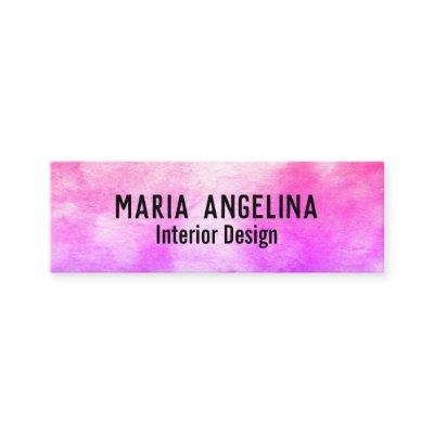 Colorful watercolor abstract art pink mini