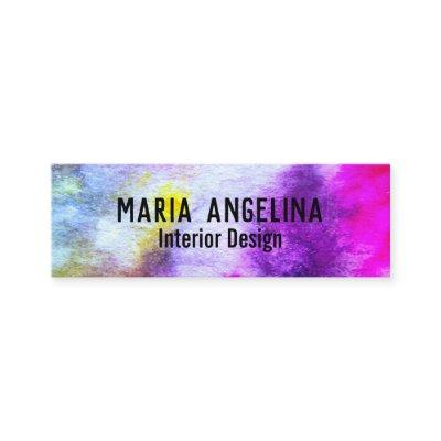 Colorful watercolor abstract art purple mini