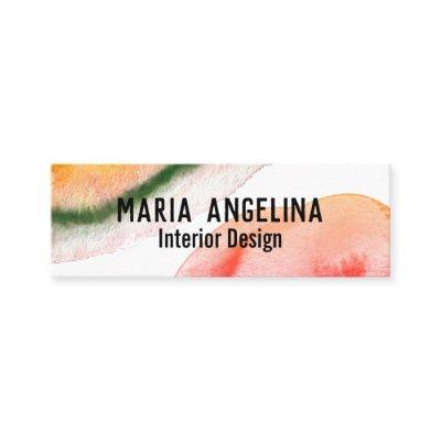 Colorful watercolor abstract art swirls multicolor mini