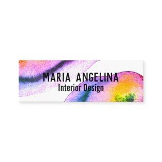 Colorful watercolor abstract art swirls multicolor mini