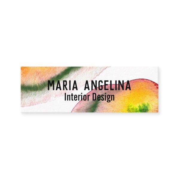 Colorful watercolor abstract art swirls red yellow mini