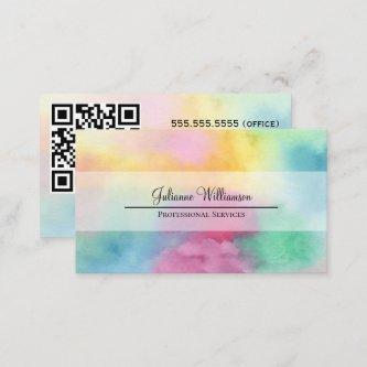 Colorful Watercolor Clouds with QR Code Pretty