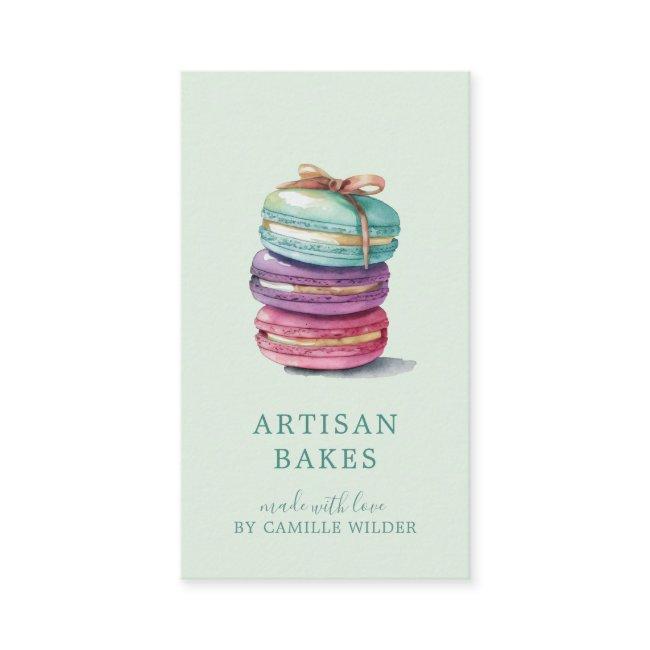 Colorful Watercolor Macaron Baker Pastry Chef Mint