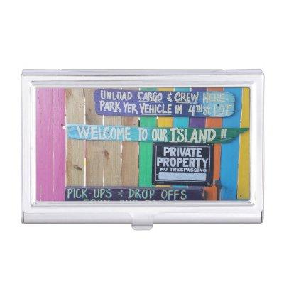Colorful welcome island sign Carribean  Case