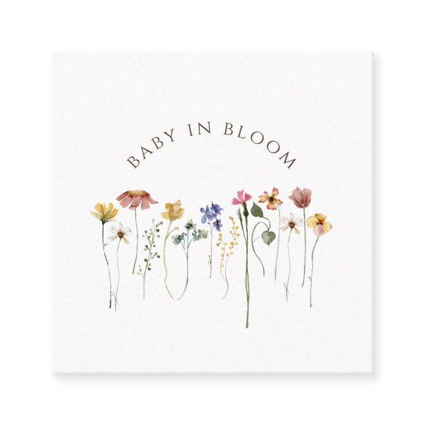 Colorful Wildflower Baby In Bloom Thank You Card