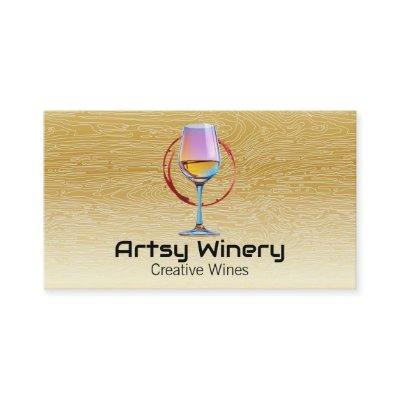 Colorful Wine Glass | Wood Grain Pattern